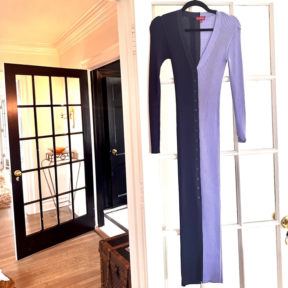 Staud colorblock sweater dress